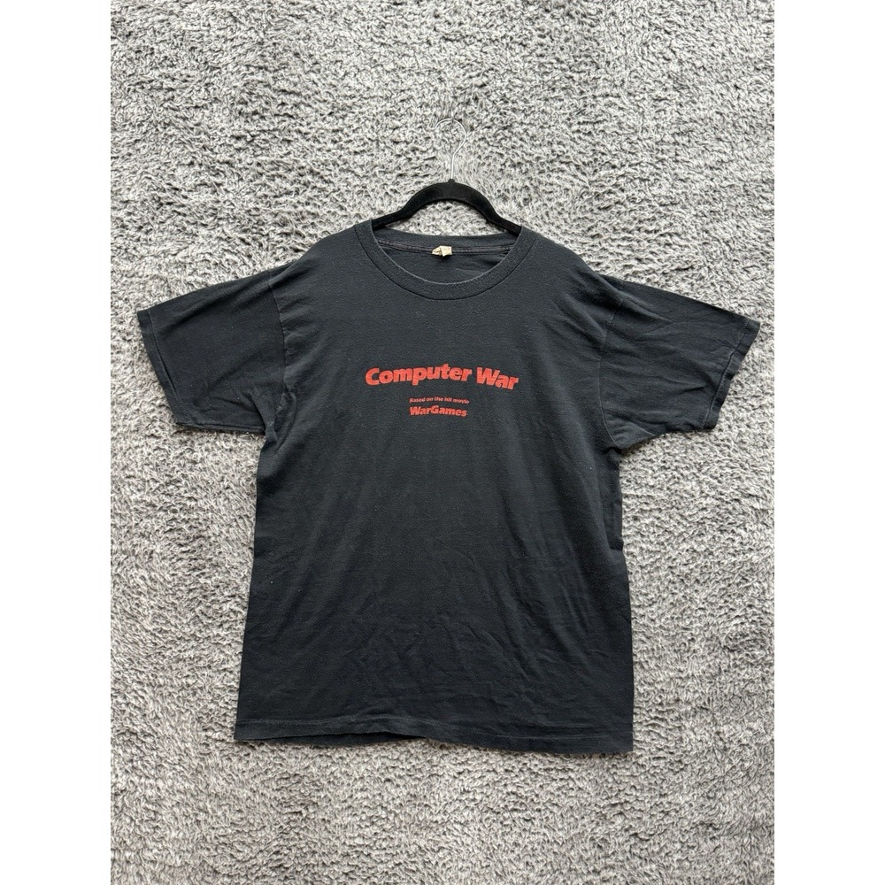 Vintage WAR GAMES "Computer War" 1983 Promo Shirt Size‎ XL in Black